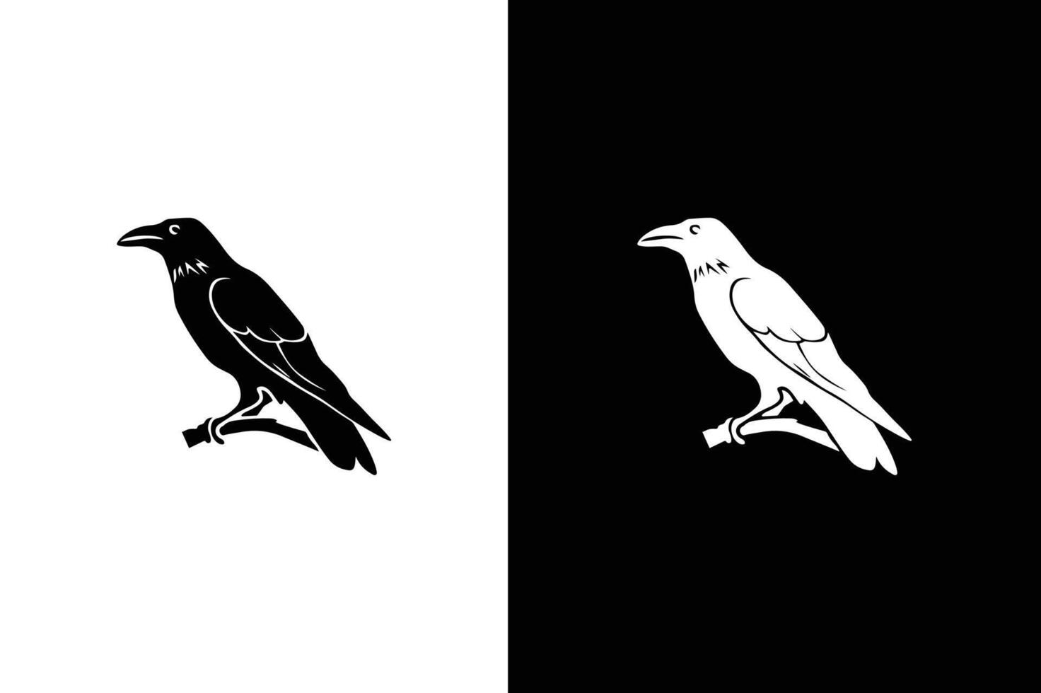 Crow icon silhouette illustration. , isolated black silhouette bird, crow vector