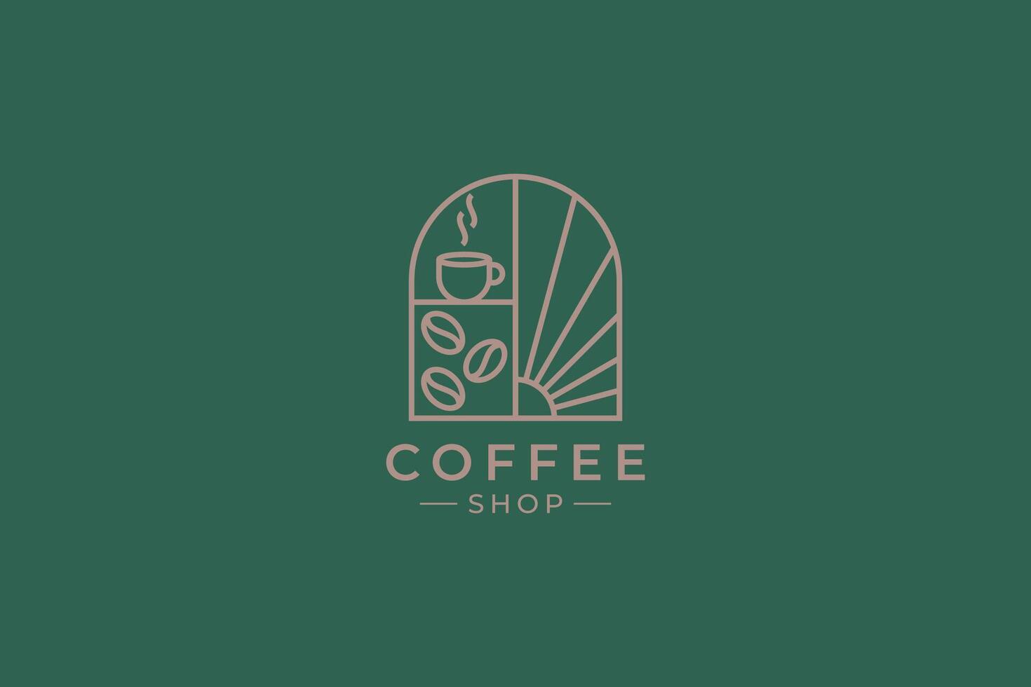 Coffee Shop Logo Cafe Bean Retro Style Frame Morning Breakfast Concept vector