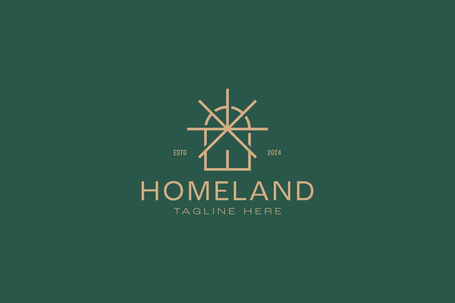 Home Logo Abstract Arched Window Sunshine Sign Symbol vector