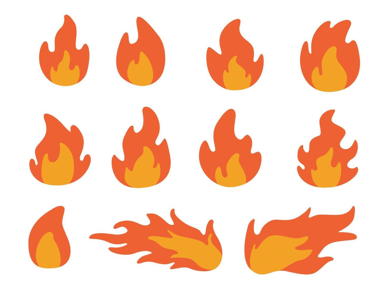 Red and orange fire flame, flame vector