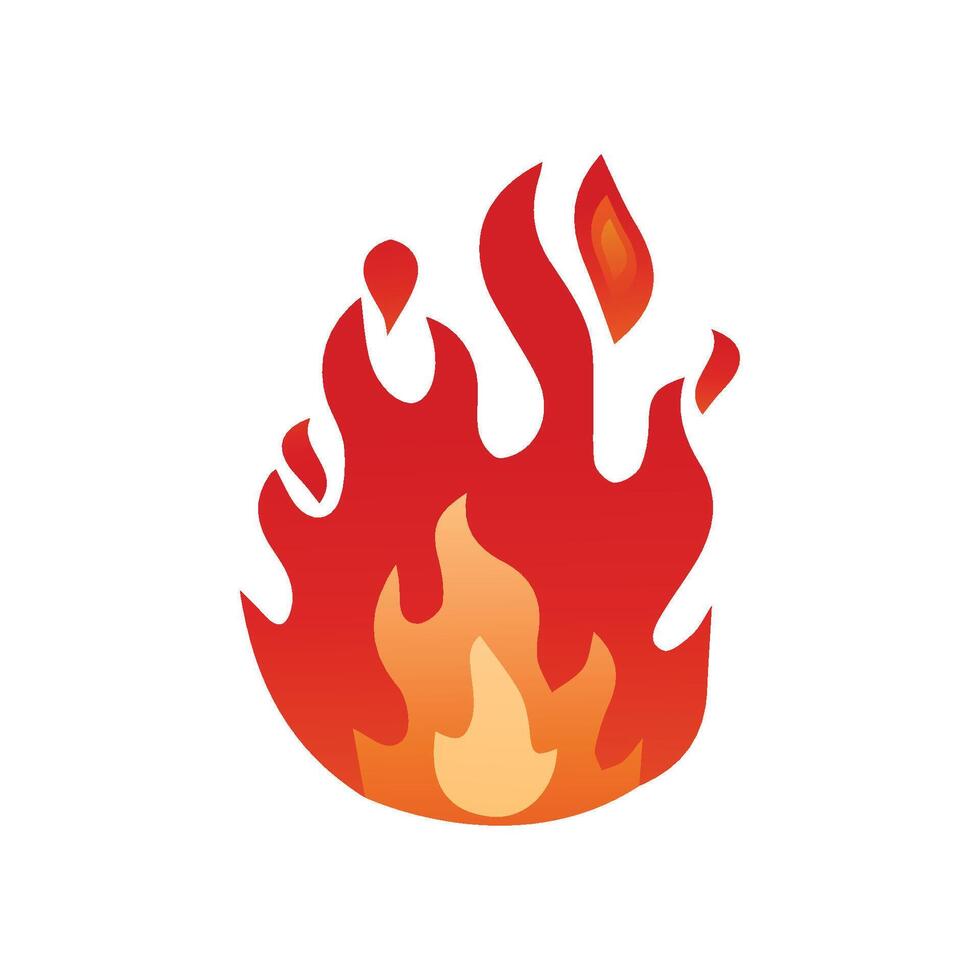 hot red flame fire vector