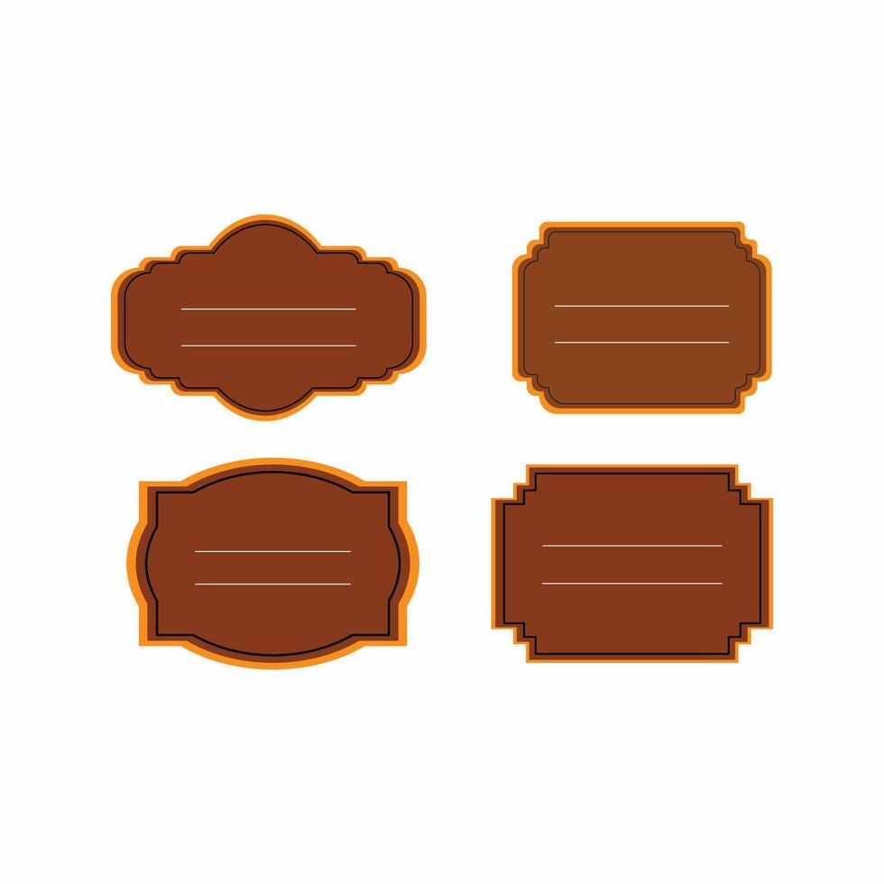 name frame label shape brown color vector