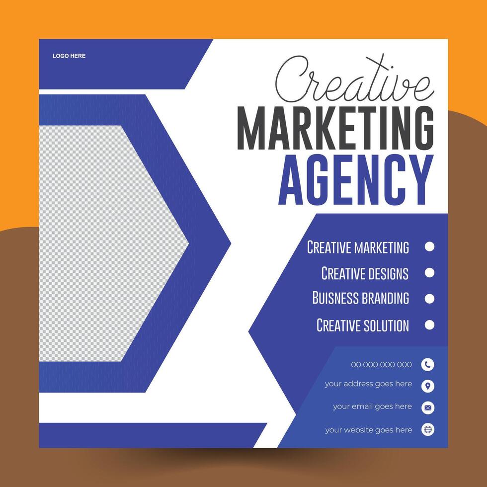 creative concept digital marketing agency and social media post template vector