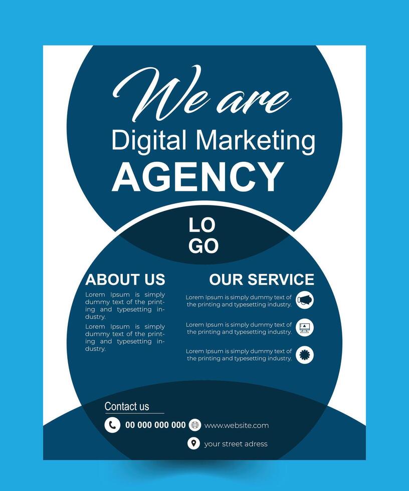 Modern business flyer with abstract design vector