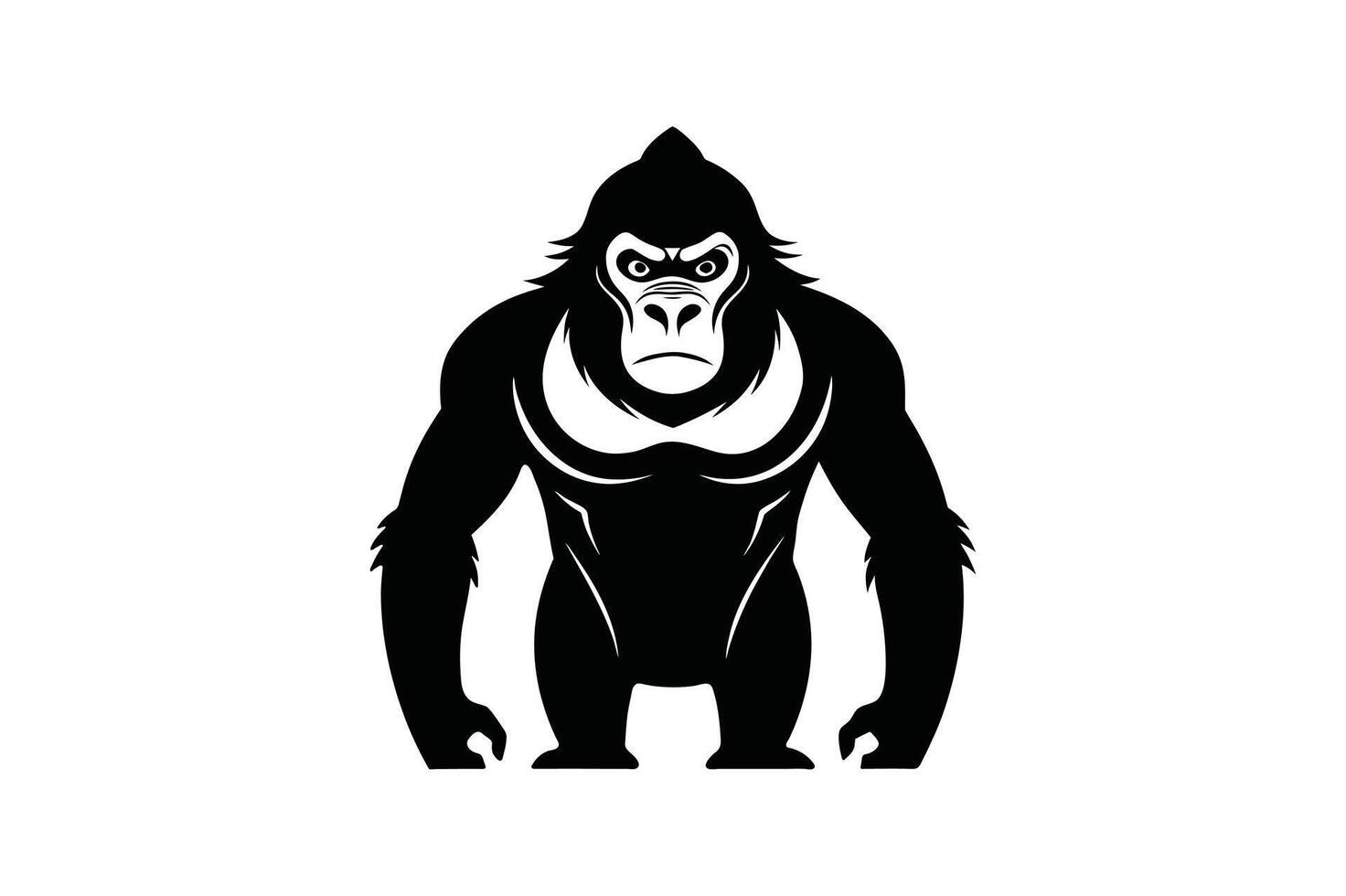 Gorilla silhouette illustration vector