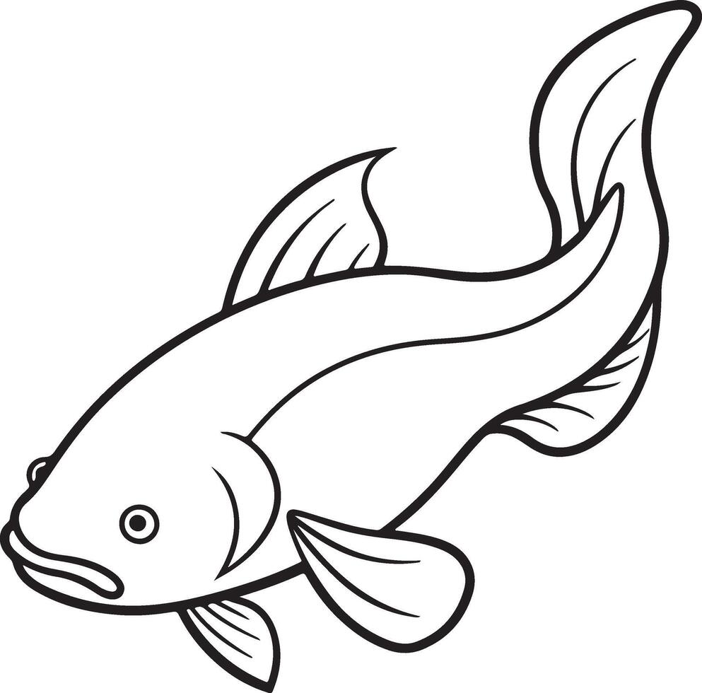 Illustration of cute cartoon catfish vector