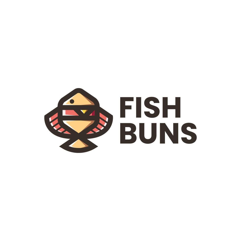 fish burger logo design vector