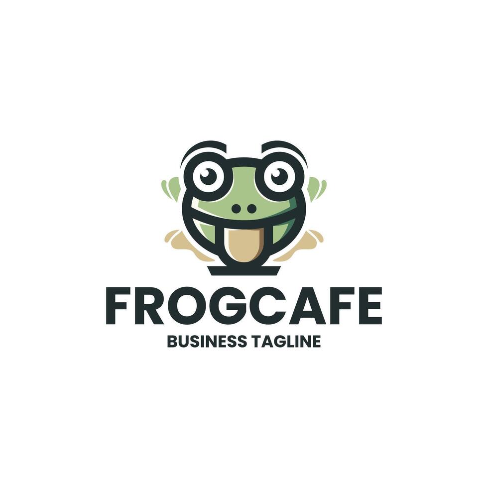 frog coffee mascot logo design vector