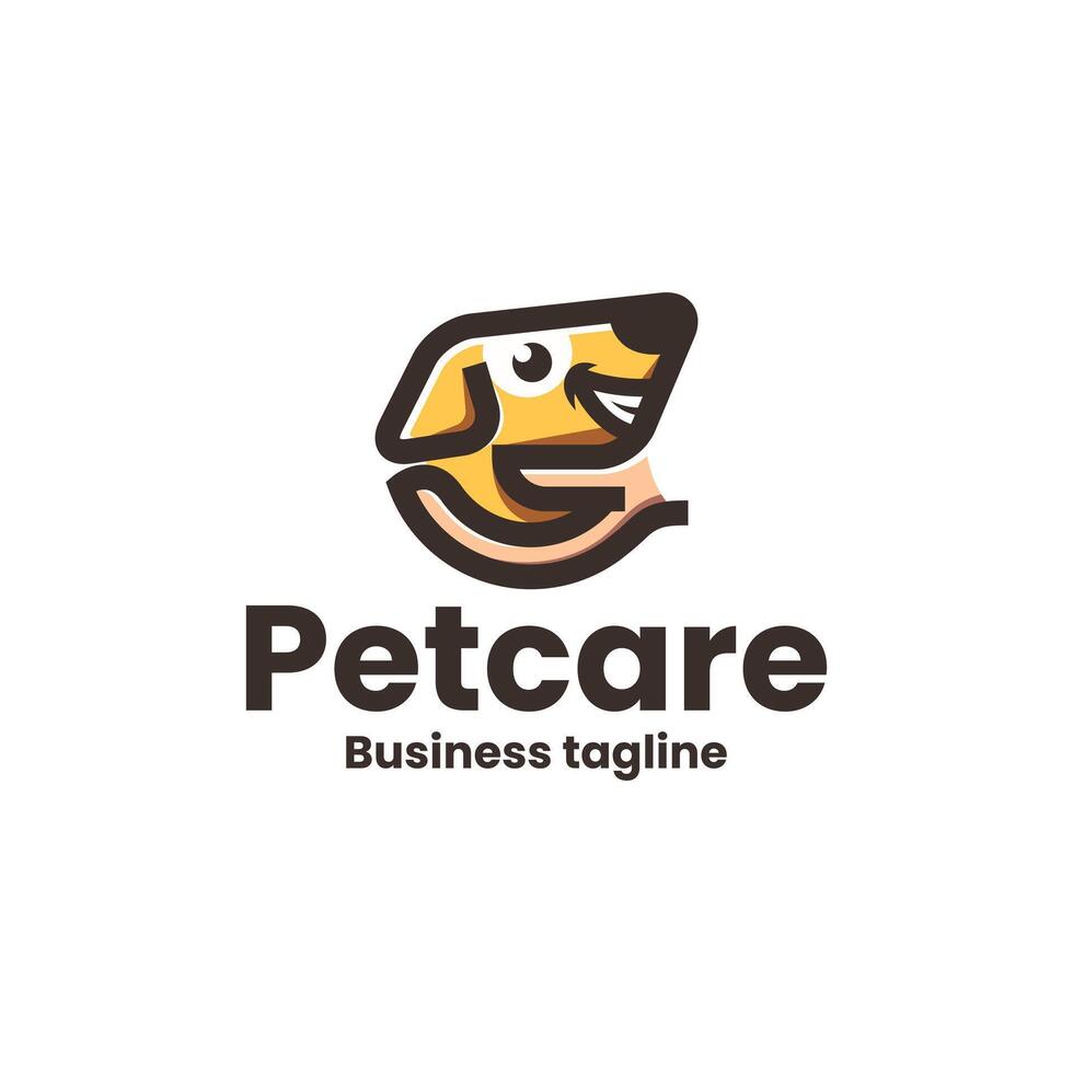 cheerful pet care logo design vector