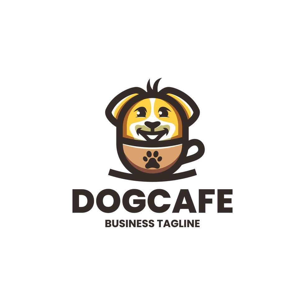 dog coffee mascot logo design vector
