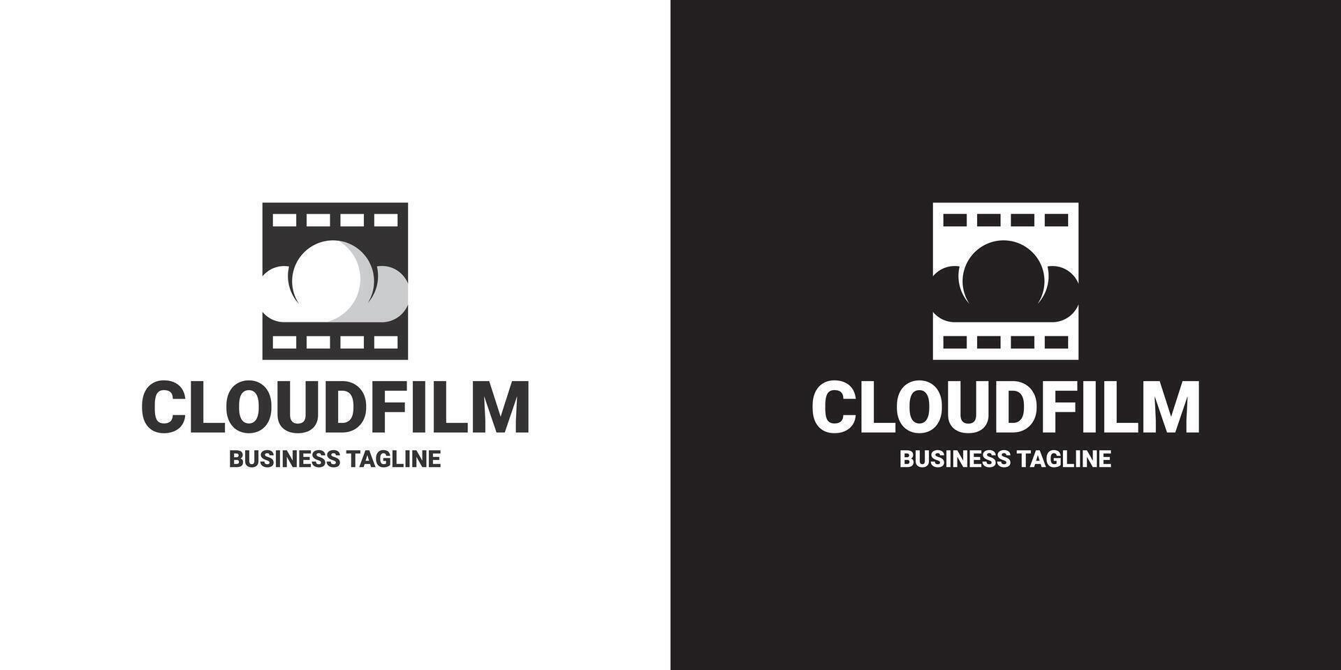 cloud film logo design vector