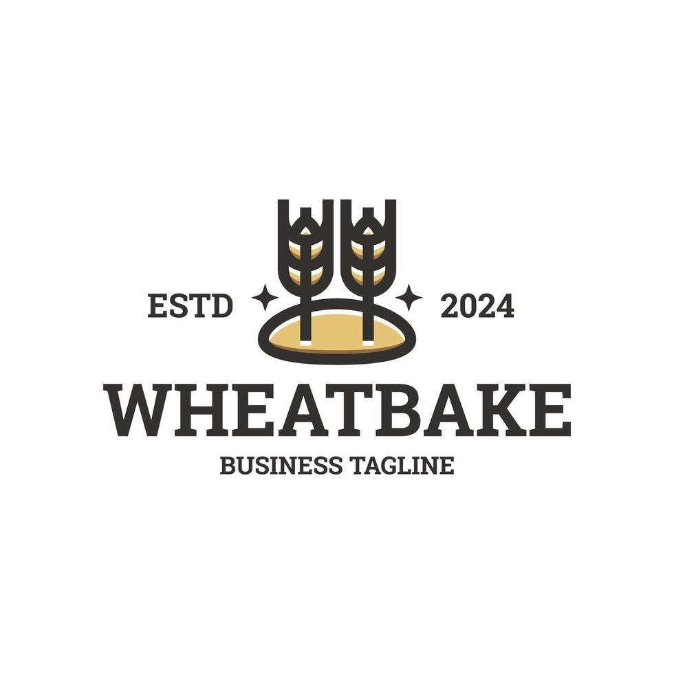 wheat bakery logo design vector