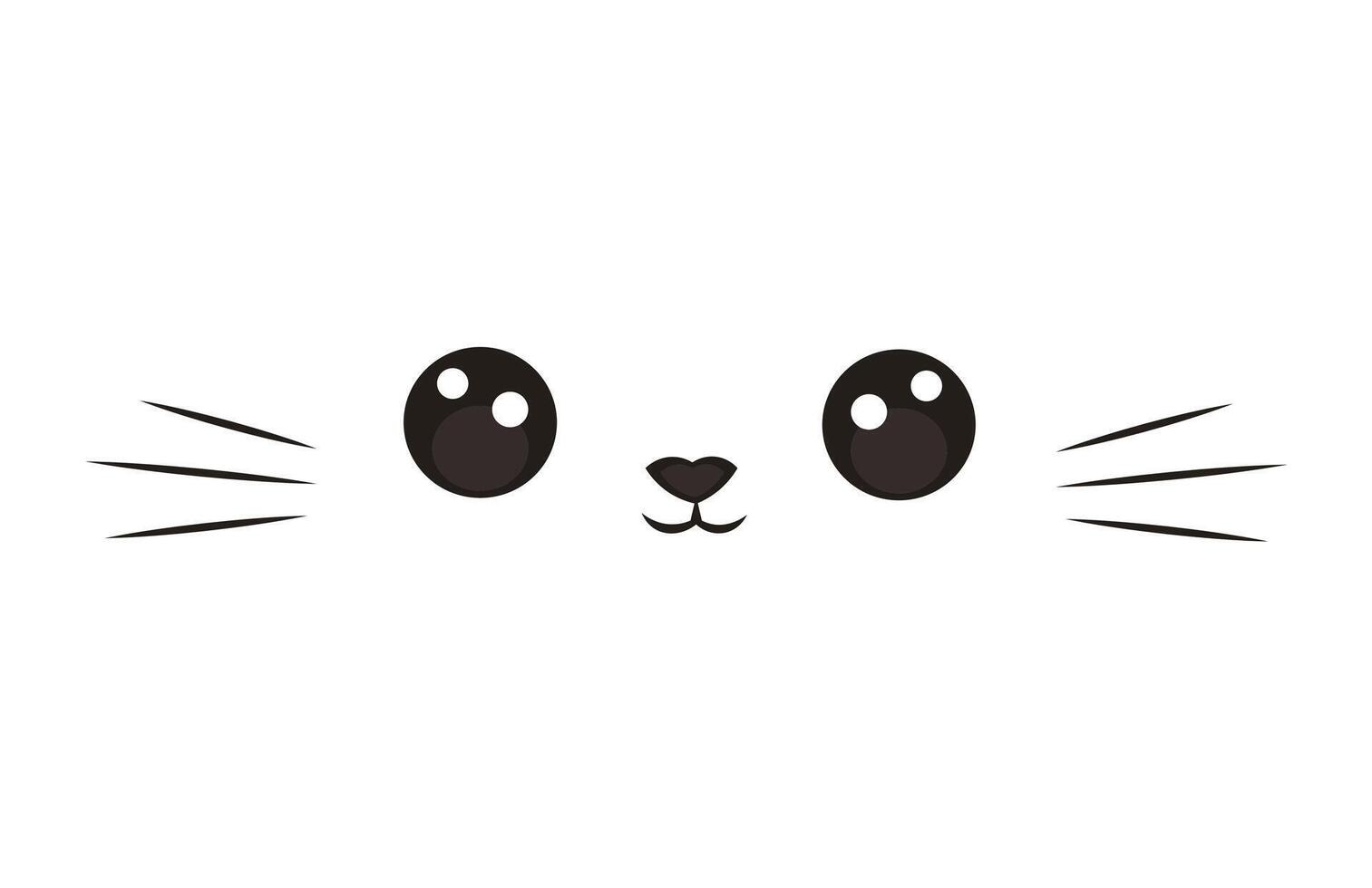 Cat Eyes Nose Mouth Mustache Illustration vector
