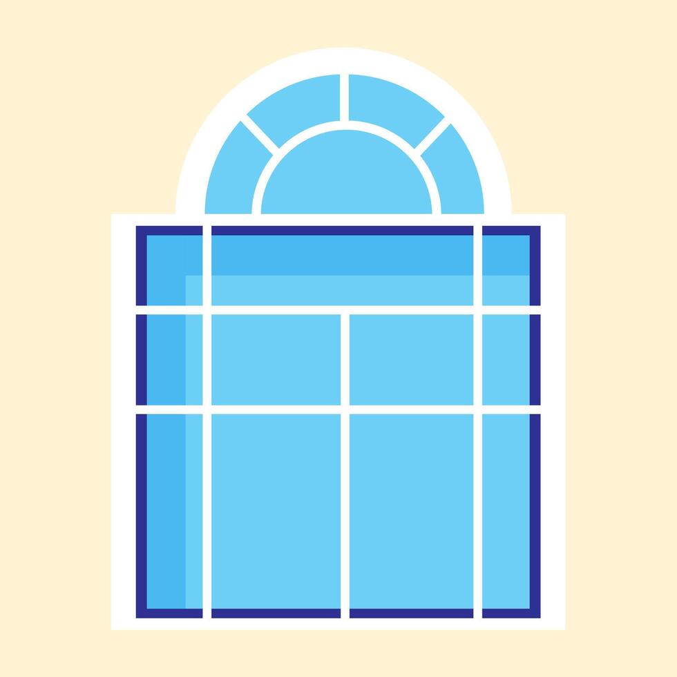 Blue Arch Square Window Icon vector