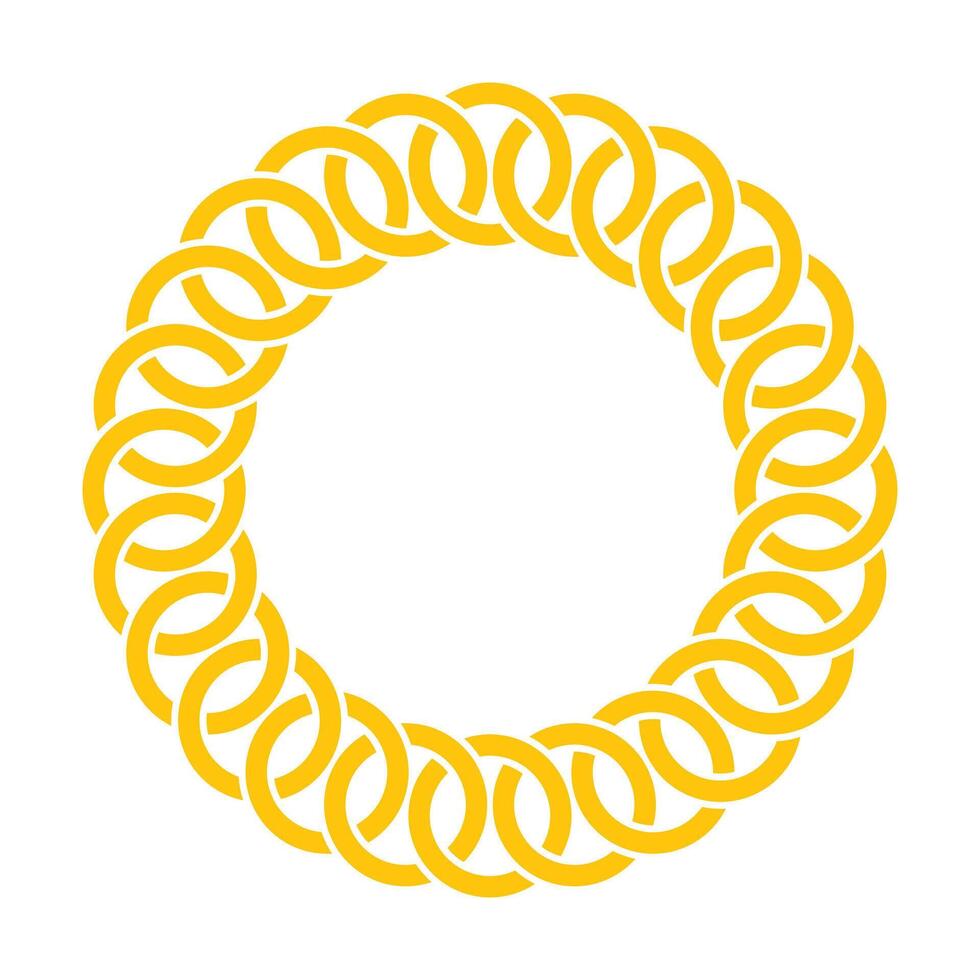 Abstract Golden Round Chain Frame Border vector