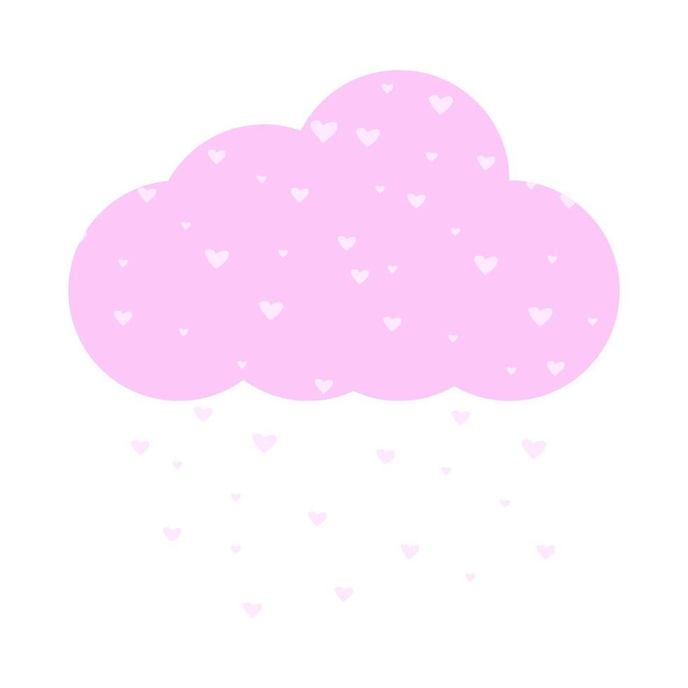 Falling Hearts From Pink Cloud vector