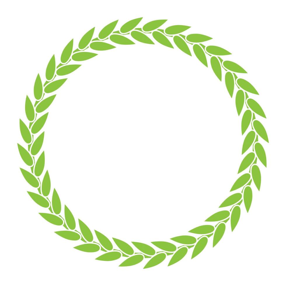 Green Laurel Wreath Round Frame Illustration vector