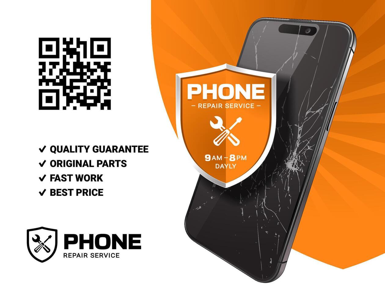 Phone Repair Service Banner Template vector