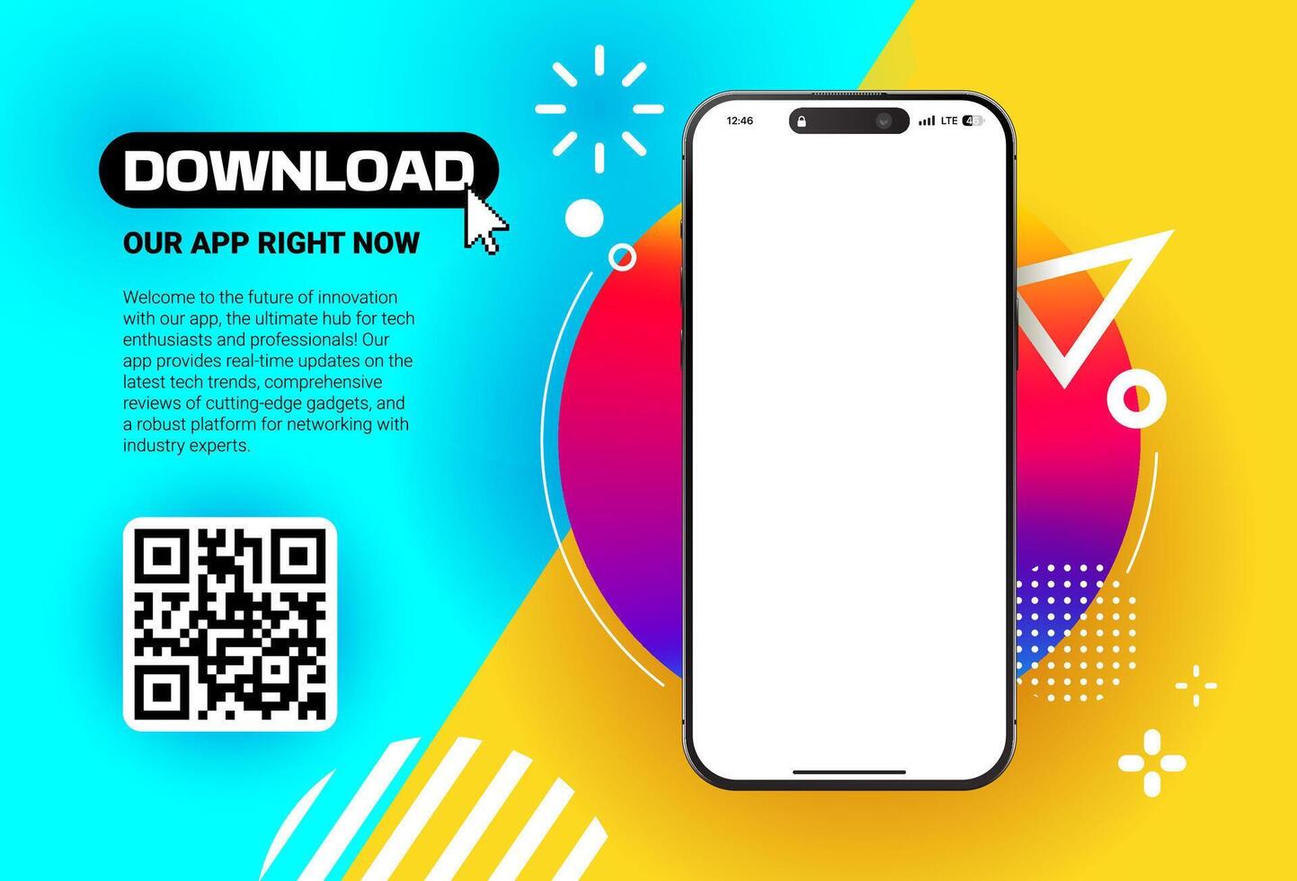 Smartphone App Download Banner Template vector