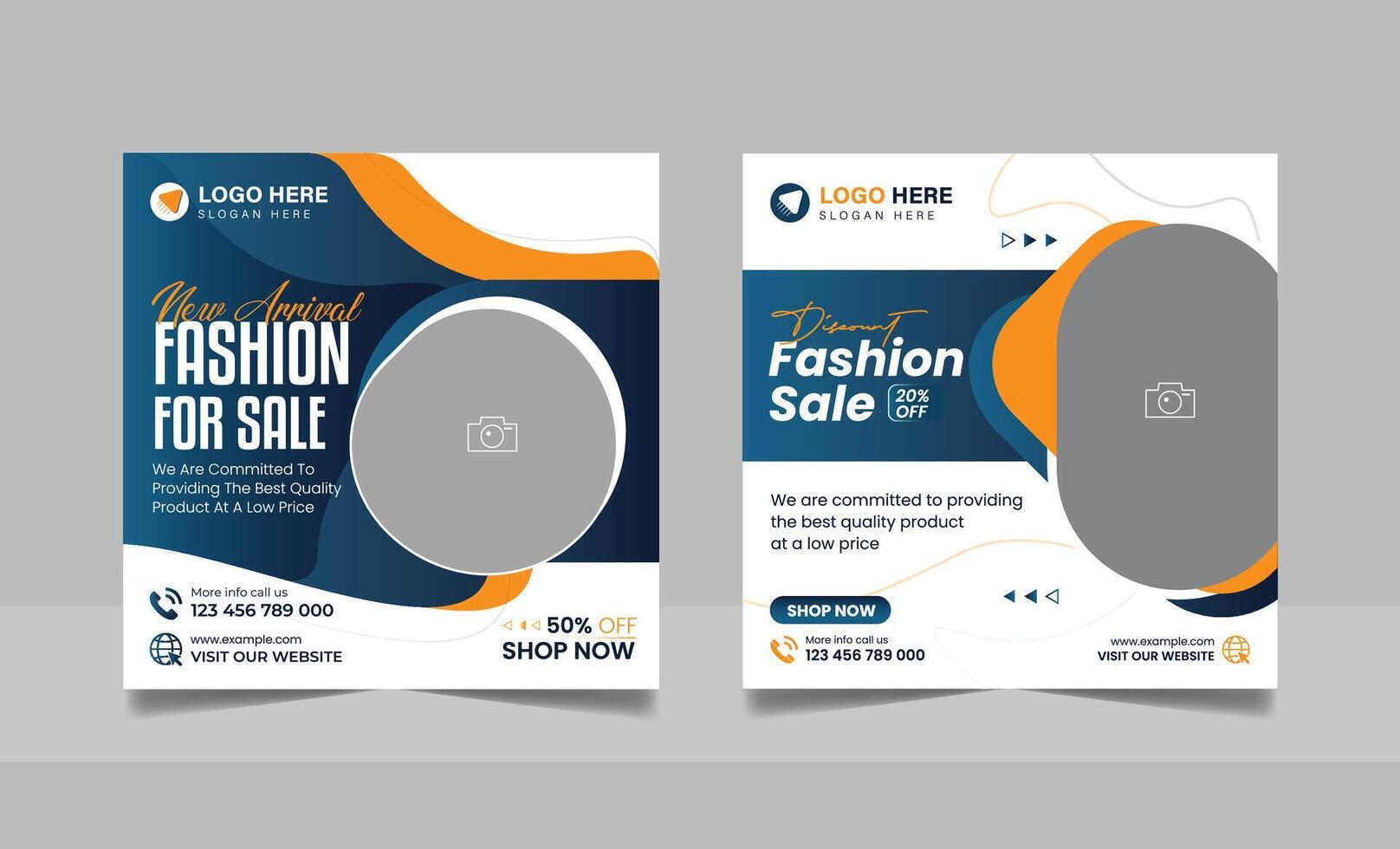 Modern fashion social media post banner square flyer design template. vector