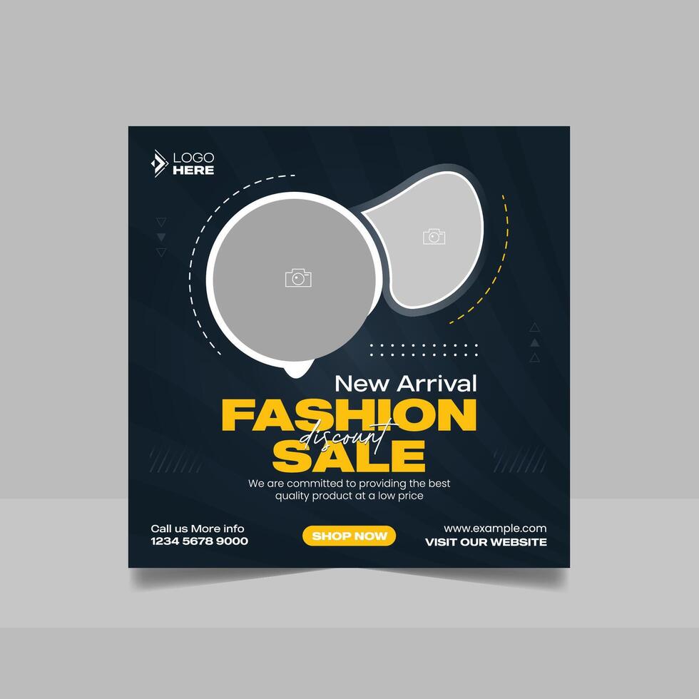 Modern fashion social media post banner square flyer design template. vector