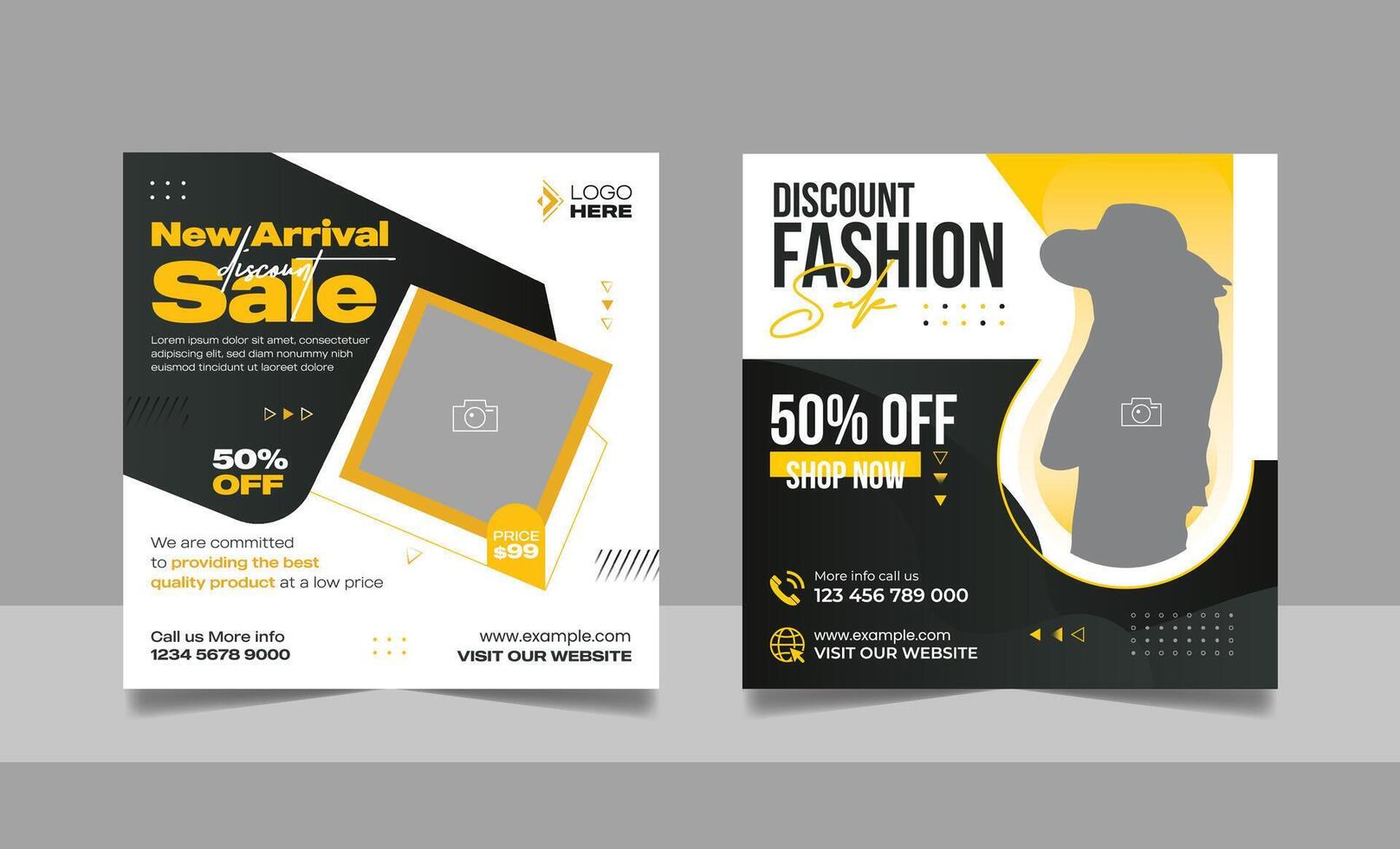 Modern fashion social media post banner square flyer design template. vector