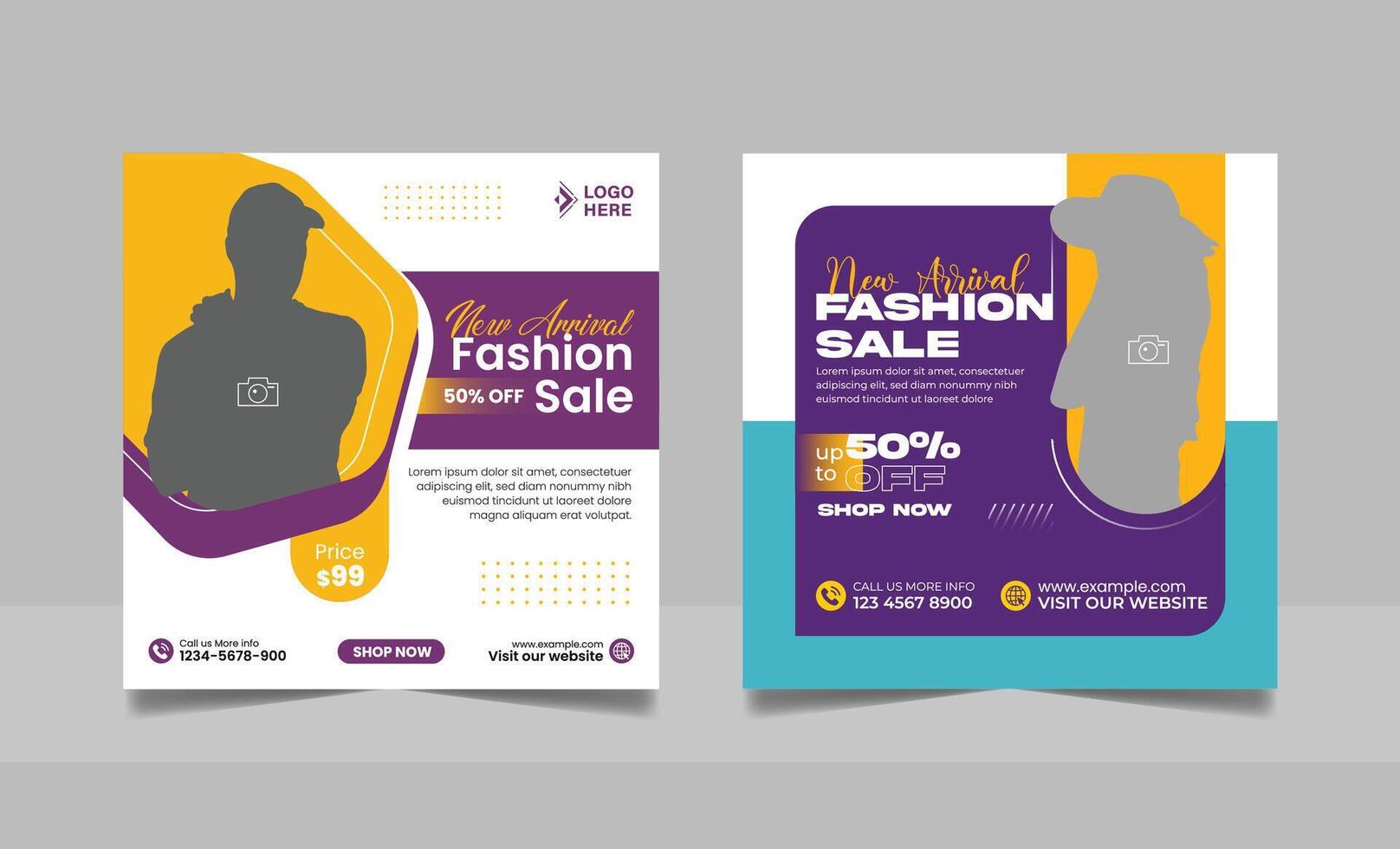 Modern fashion social media post banner square flyer design template. vector