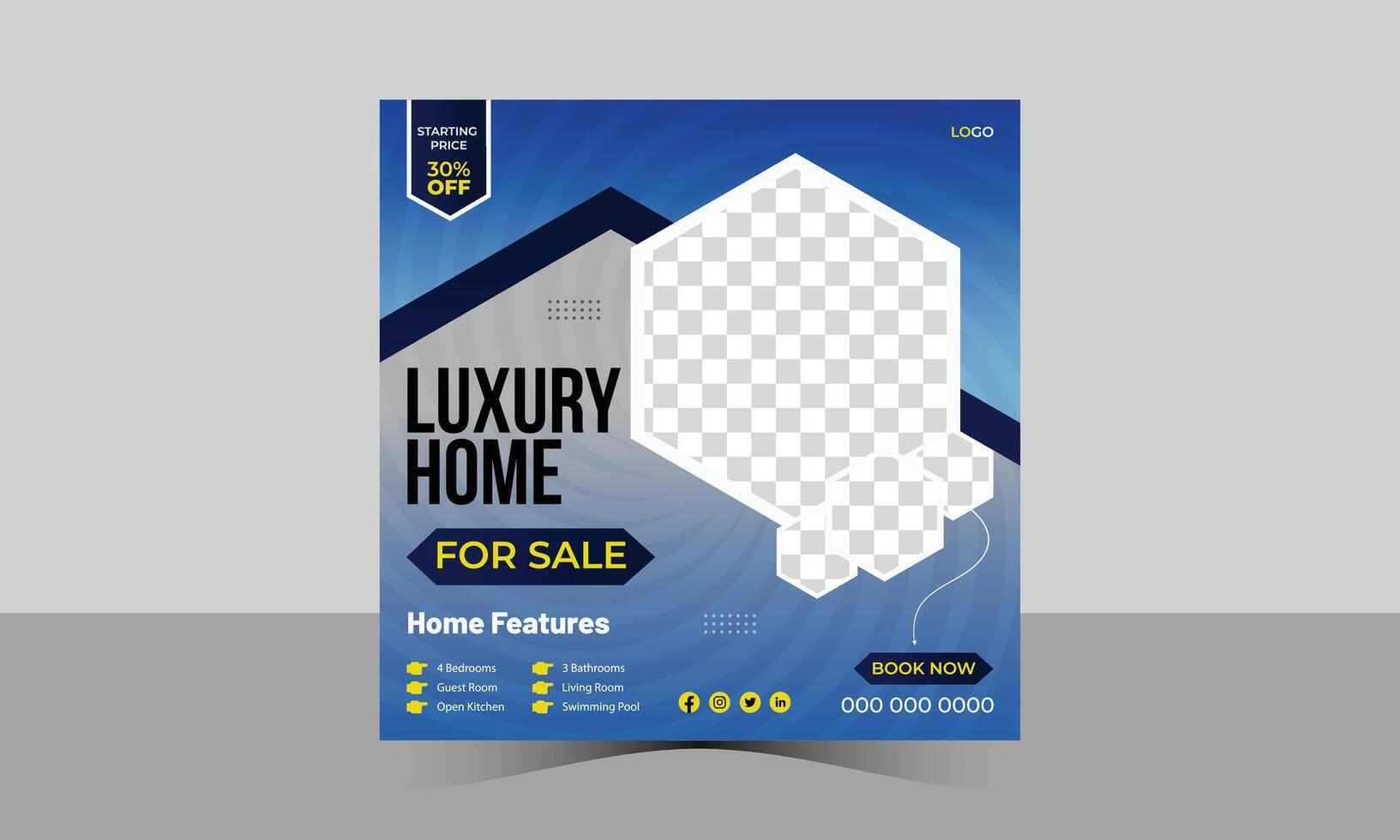 Luxury Home Social Media Post Design vector