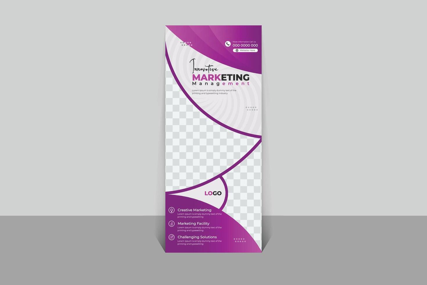 Roll Up Banner Design Template vector