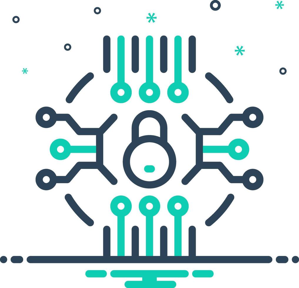 Mix icon for network security vector