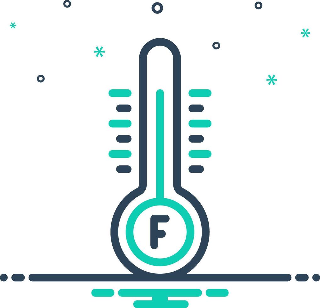 Mix icon for degree fahrenheit vector
