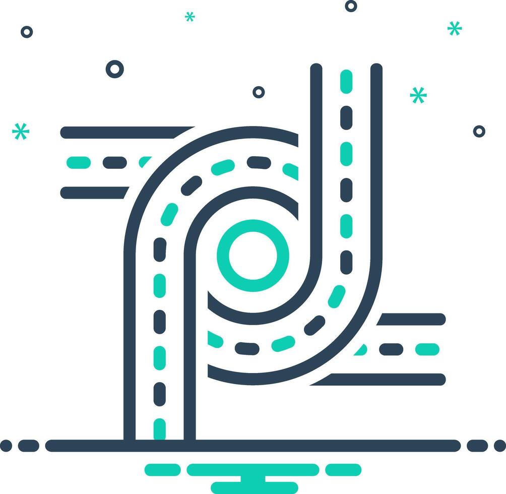 Mix icon for intersection vector