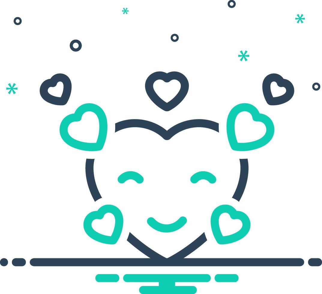 Mix icon for love emoji vector