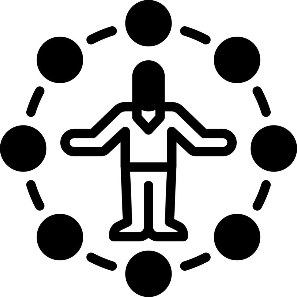 Solid black icon for management vector