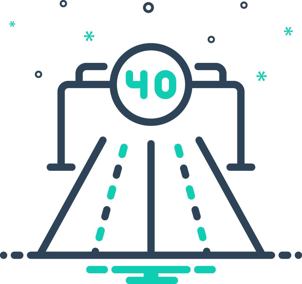 Mix icon for speed limit vector
