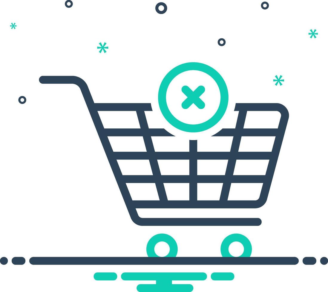 Mix icon for empty cart vector