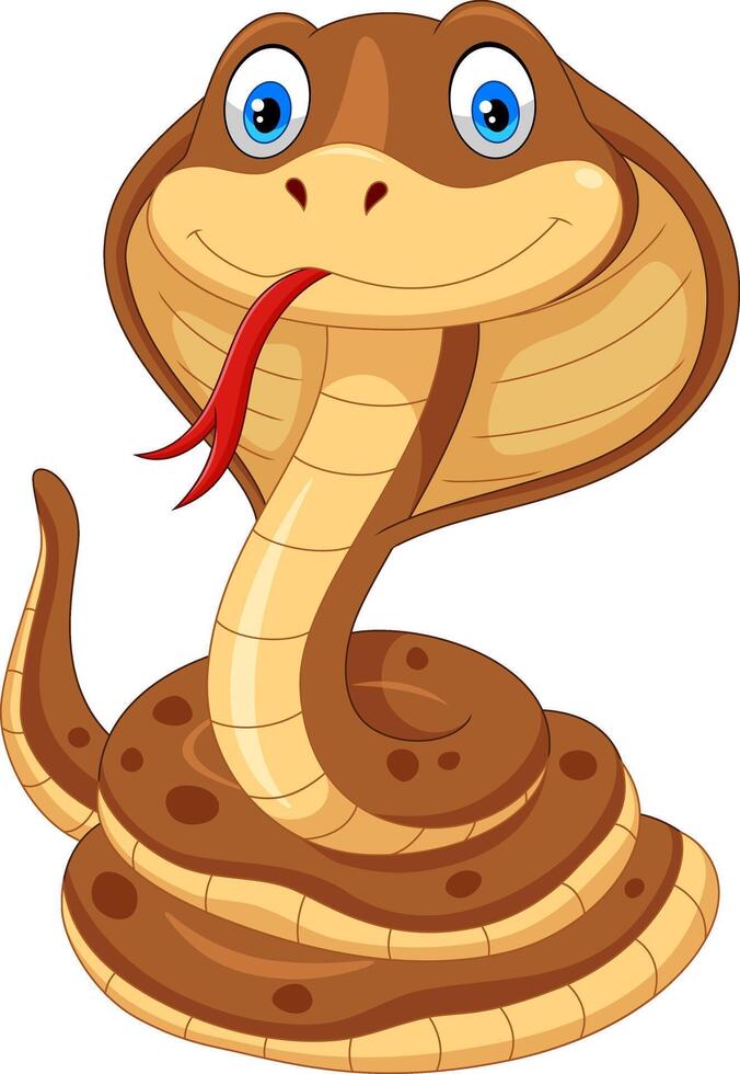 cartoon happy snake isolated on white background vector