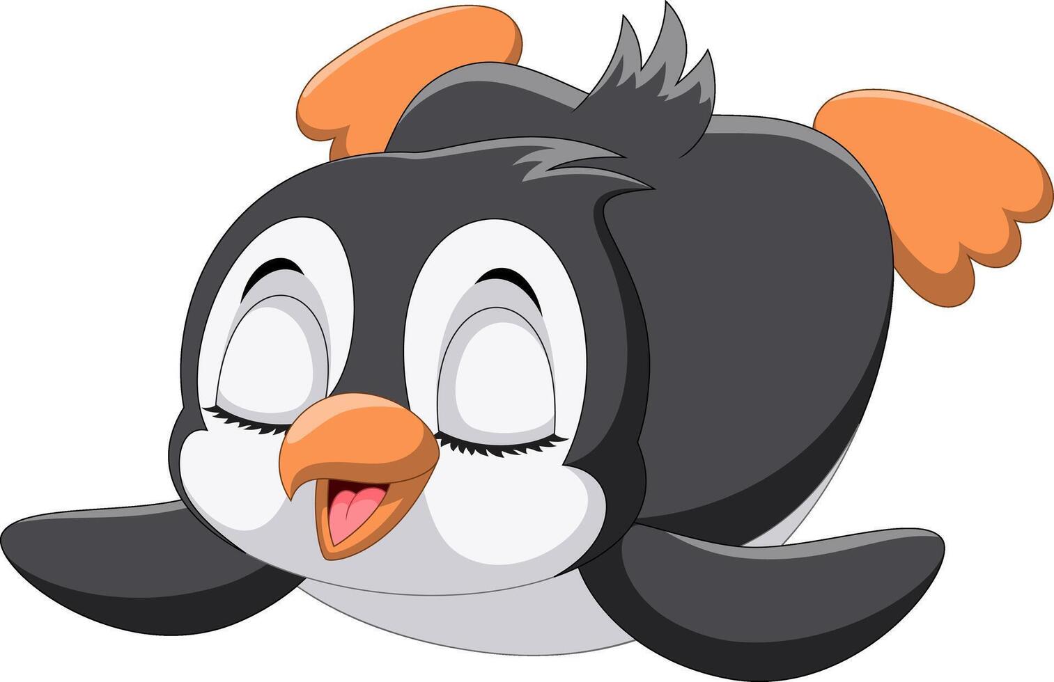 Cartoon happy penguin cartoon on white background vector