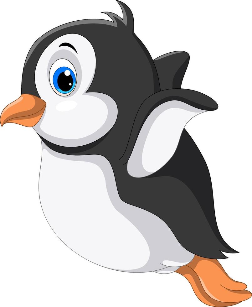 Cartoon happy penguin cartoon on white background vector