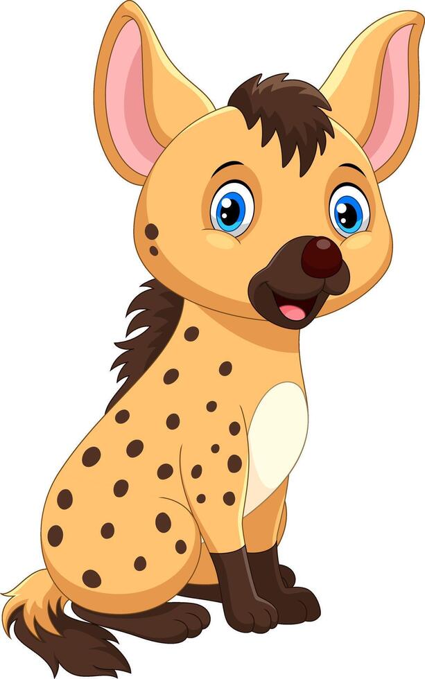 Cute hyena cartoon isolated on white background vector