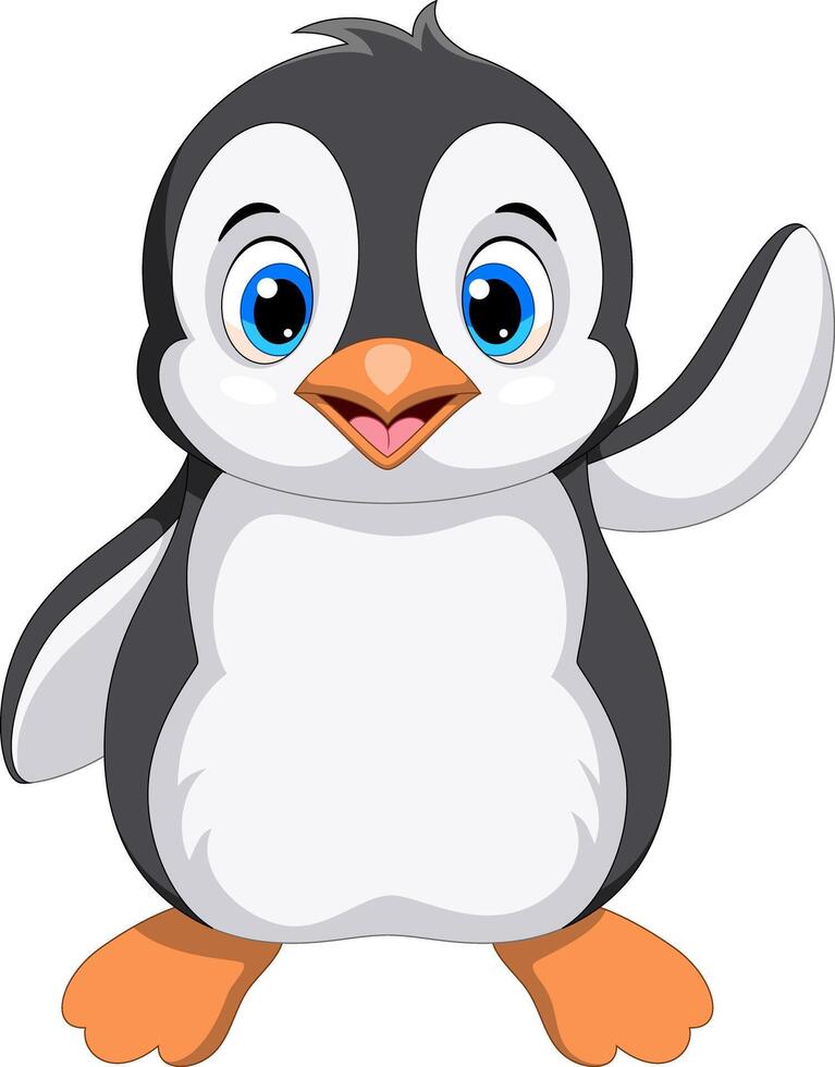 Cartoon happy penguin cartoon on white background vector