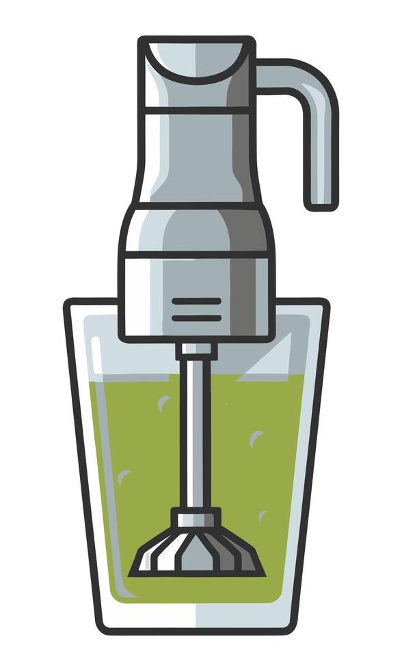 A flat illustration of immersion blender or hand mini blender isolated on white background vector