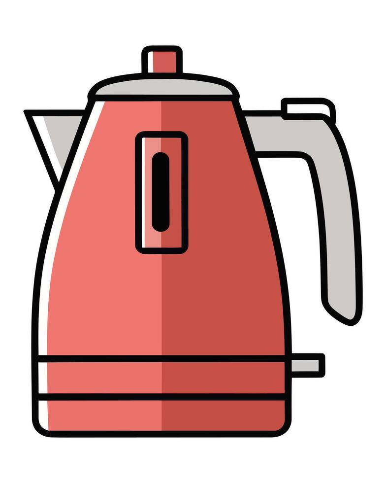 A flat illustration of a electric kettle or teapot isolated on white background vector