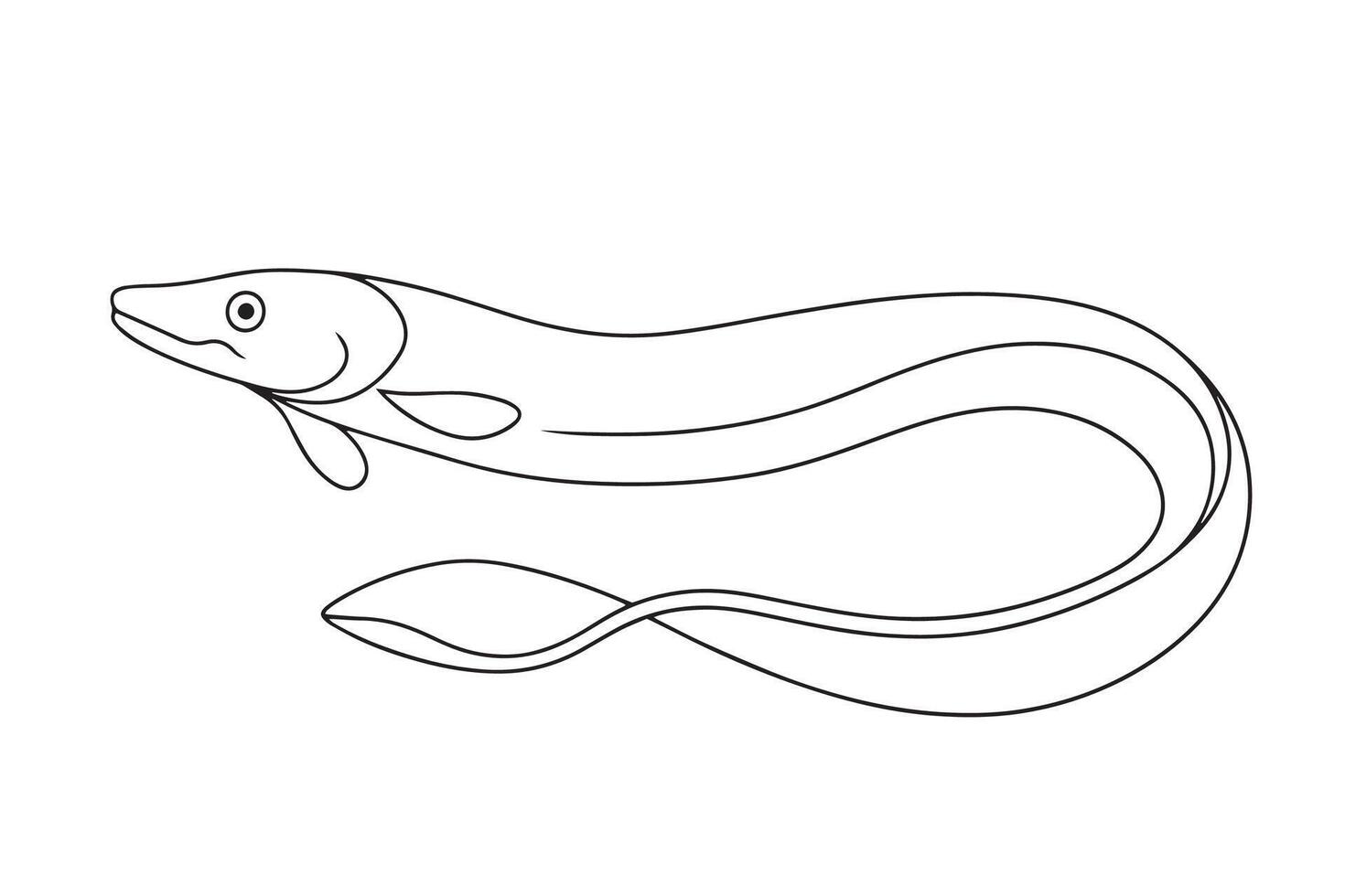 Eel Continuous line art illustration on white background vector