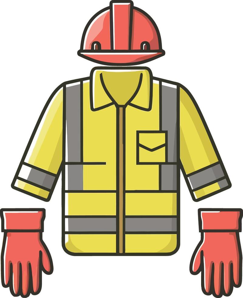 an illustration of a construction worker's clothing vector