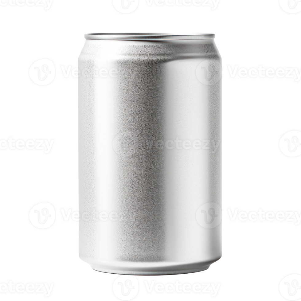 Blank Silver Aluminum Beverage Can on Isolated Background for Mockups, Branding, Packaging Design png