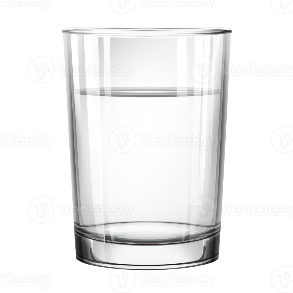 transparant glas gevulde met water Aan geïsoleerd achtergrond. Gezondheid, verfrissing en zuiverheid concept png