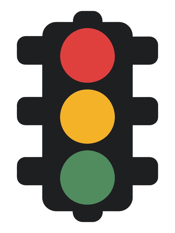 Traffic light flat icon illustration design isolated on white background vector