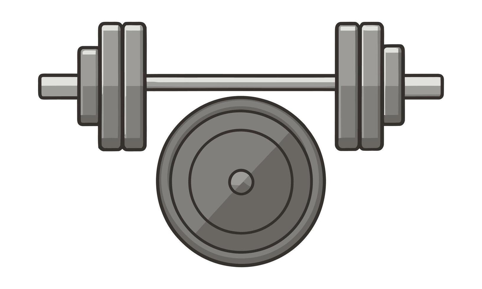 a barbell and dumbbell icon on a white background vector