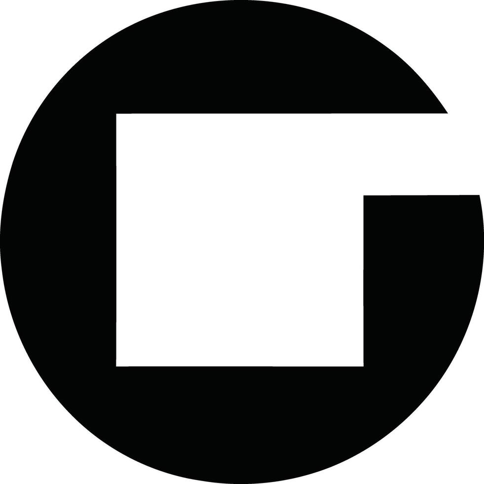 Minimalist letter G logo, Minimal geometric square shape letter G logo vector